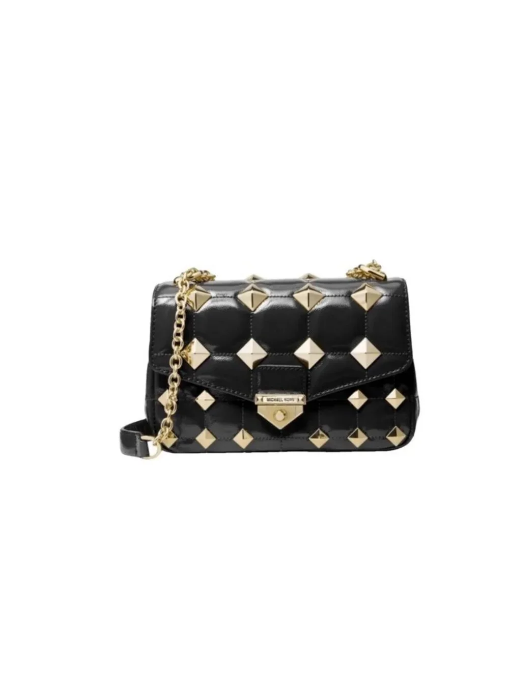 MICHAEL KORS SoHo studded leather extra large quilted convertible crossbody bag